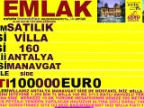 ANTALYA MANAVGAT SİDE DE SATILIK 160 M2 3+1 WİLLA POLAT EMLAK