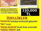 ANTALYA KORKUTELİ GÖÇERLERDE SATILIK 2220 M2 ARSA POLAT EMLAK