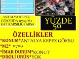 ANTALYA KEPEZ GÖKSU DA 11709 M2 KAT KARŞILIĞI ARSA POLAT EMLAK 