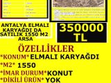 ANTALYA ELMALI KARYAĞDIDA SATILIK 1550 M2 ARSA POLAT EMLAK