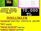 ISPARTA YALVAÇ SÜCÜLLÜDE SATILIK 4400 M2 TARLA POLAT EMLAK